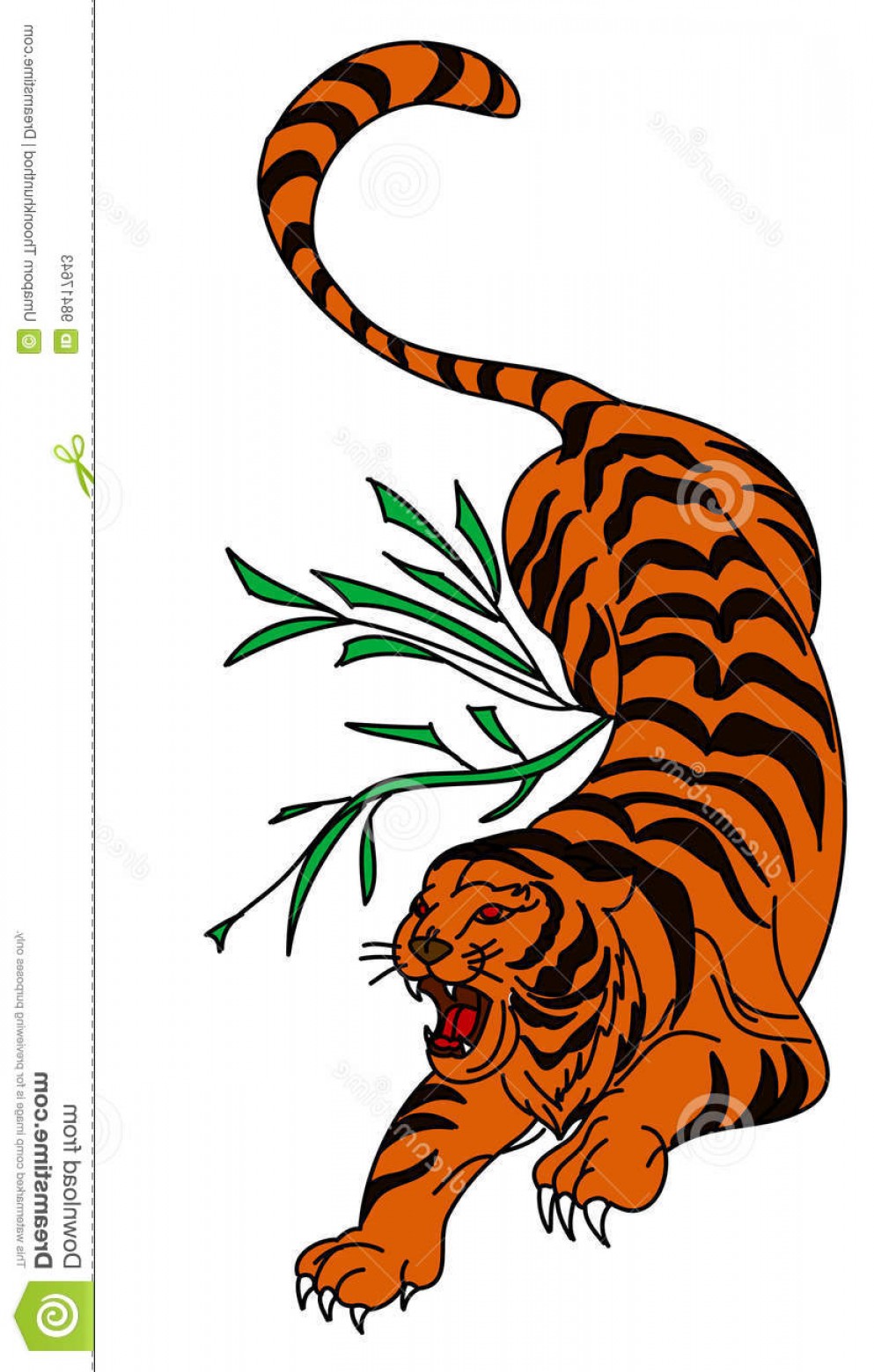 993x1560 Stock Illustration Tiger Vector Tattoo Design White Background