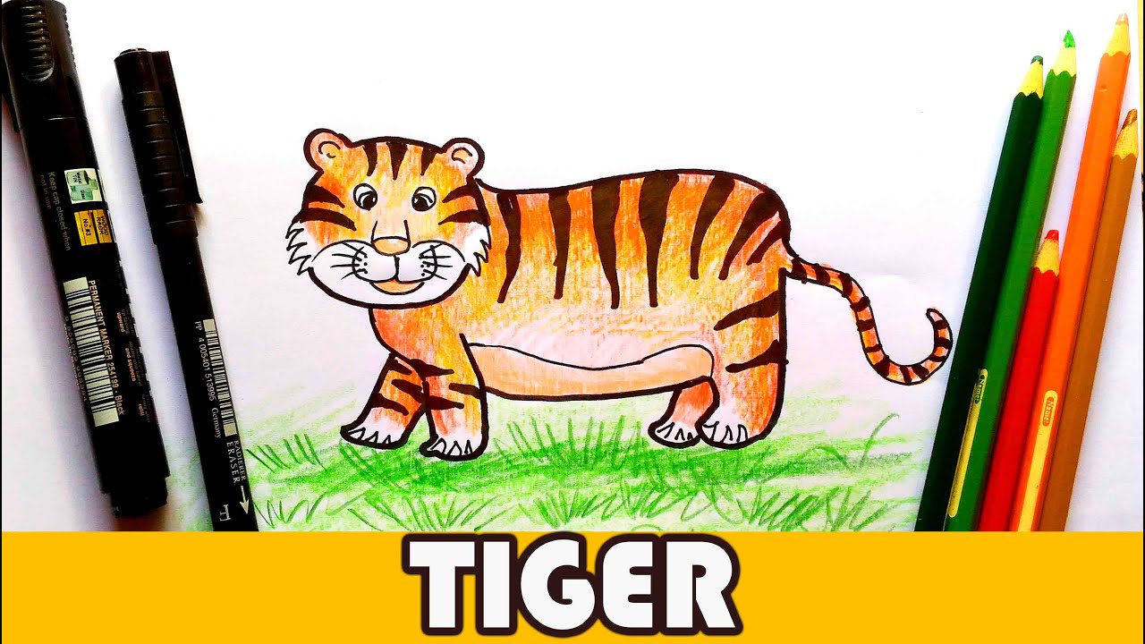 1280x720 Drawing Of Tiger For Kids