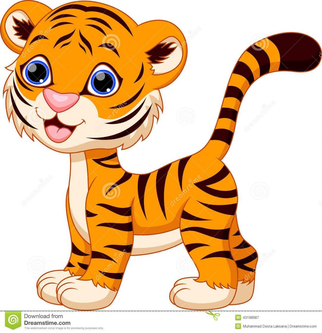 1084x1122 Cute Tiger Drawing Baby Outline For Kid Easy Step