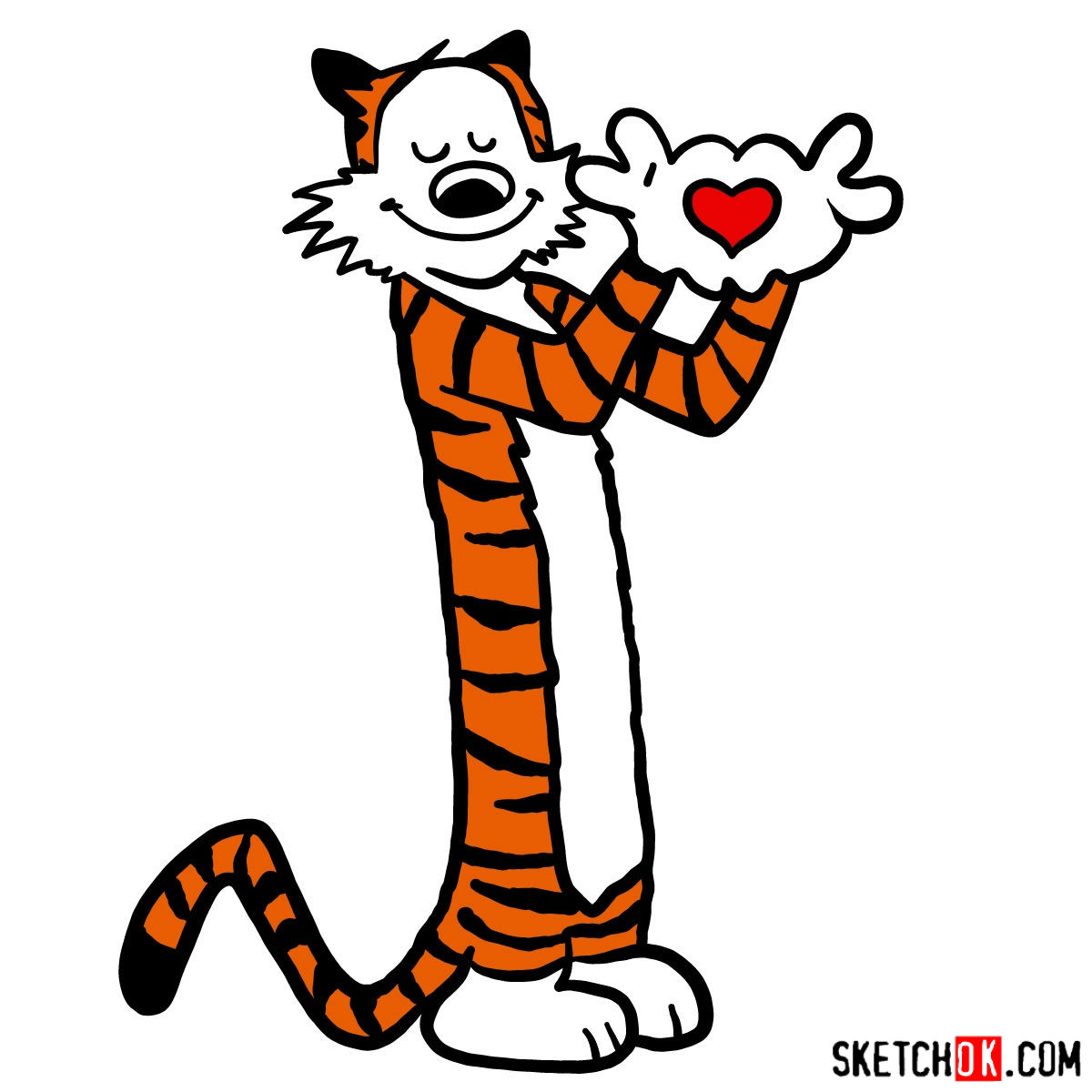 1200x1200 How To Draw Hobbes The Tiger