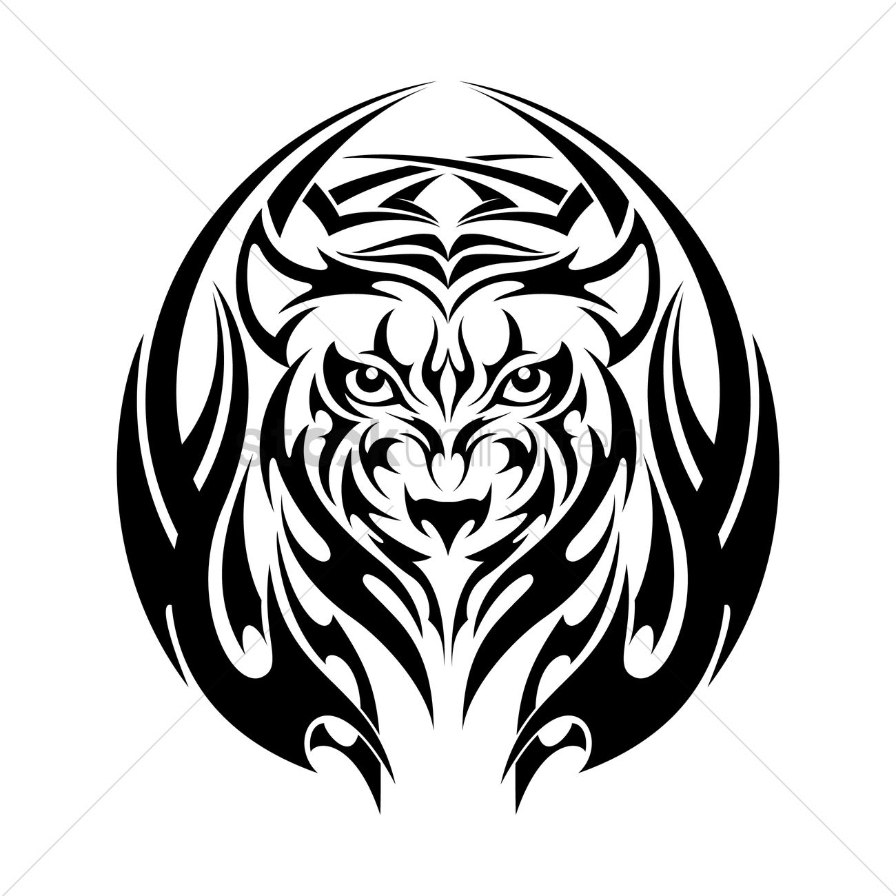 1300x1300 Tiger Tattoo Vector Image