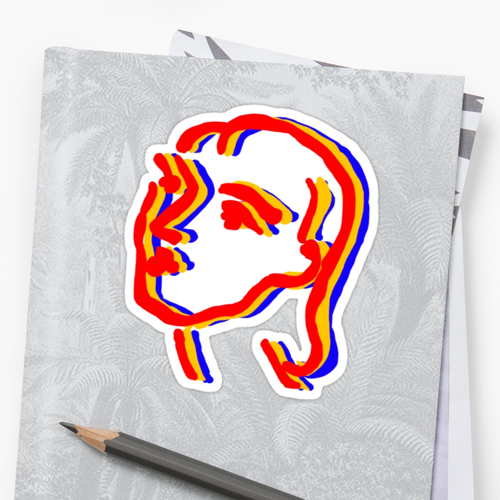 1000x1000 Matisse Woman Sketch Primary Colors Photographic Print