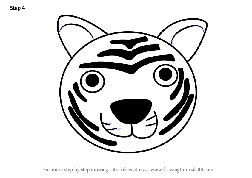 844x598 Learn How To Draw A Tiger Face For Kids