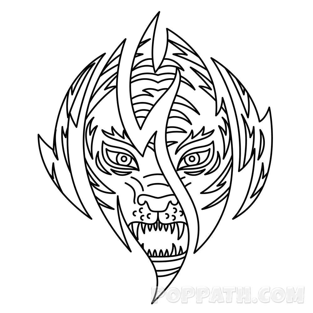 1000x1000 Tigers Drawing Head Transparent Png Clipart Free Download