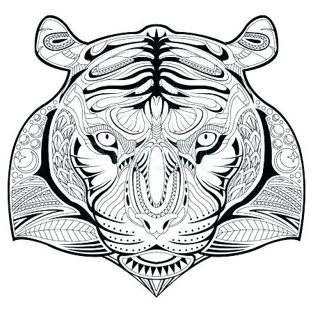 450x450 Tigers Face Drawing Pages Of Tiger Head Coloring