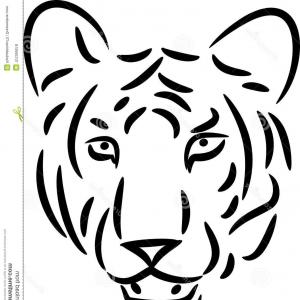 300x300 Line Art Of Tiger Head On White Background Vector Catchsplace