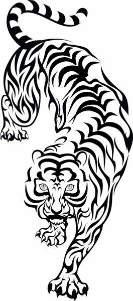 265x600 Tiger Drawing Vector Free Download Free Vector Download