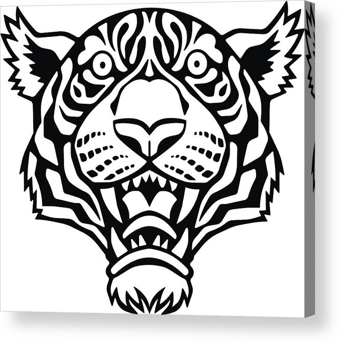 665x671 Vector Illustration Of A Tiger Head Acrylic Print