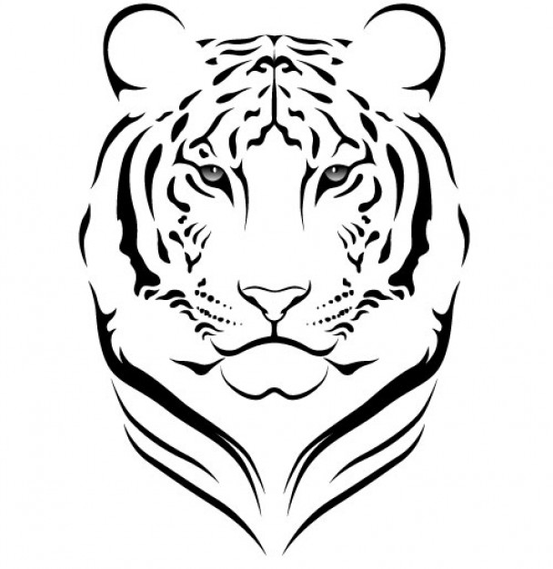 608x626 Vector Tiger Head Clipart Collection