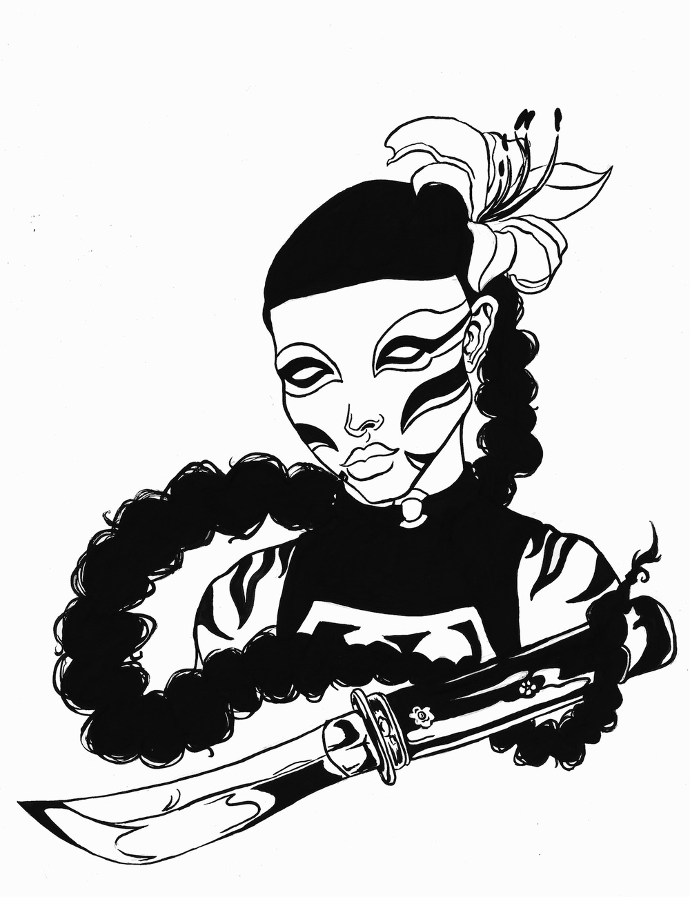 1000x1300 Tiger Lily Original Drawing Gnossienne Online Store Powered