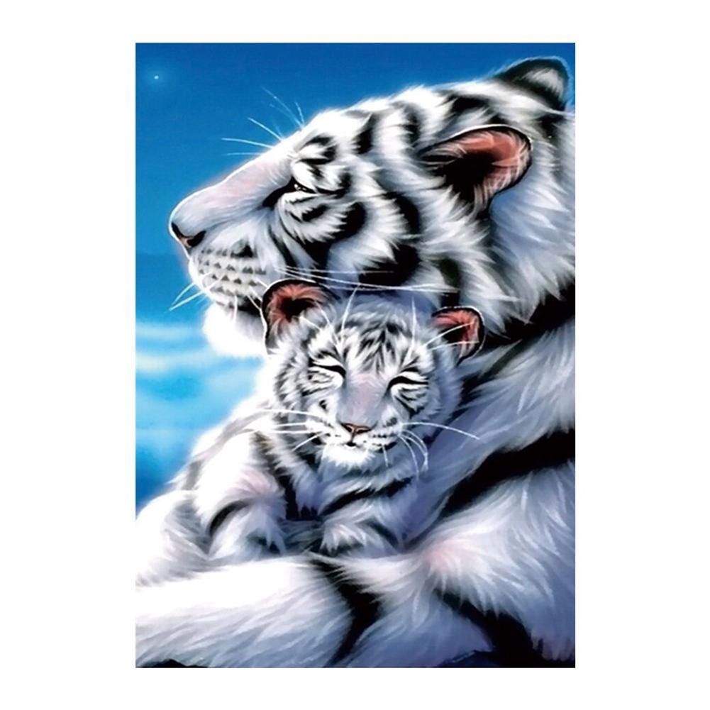 1001x1001 Tiger Mother Son Diy Full Drill Round Diamond Painting Embroidery