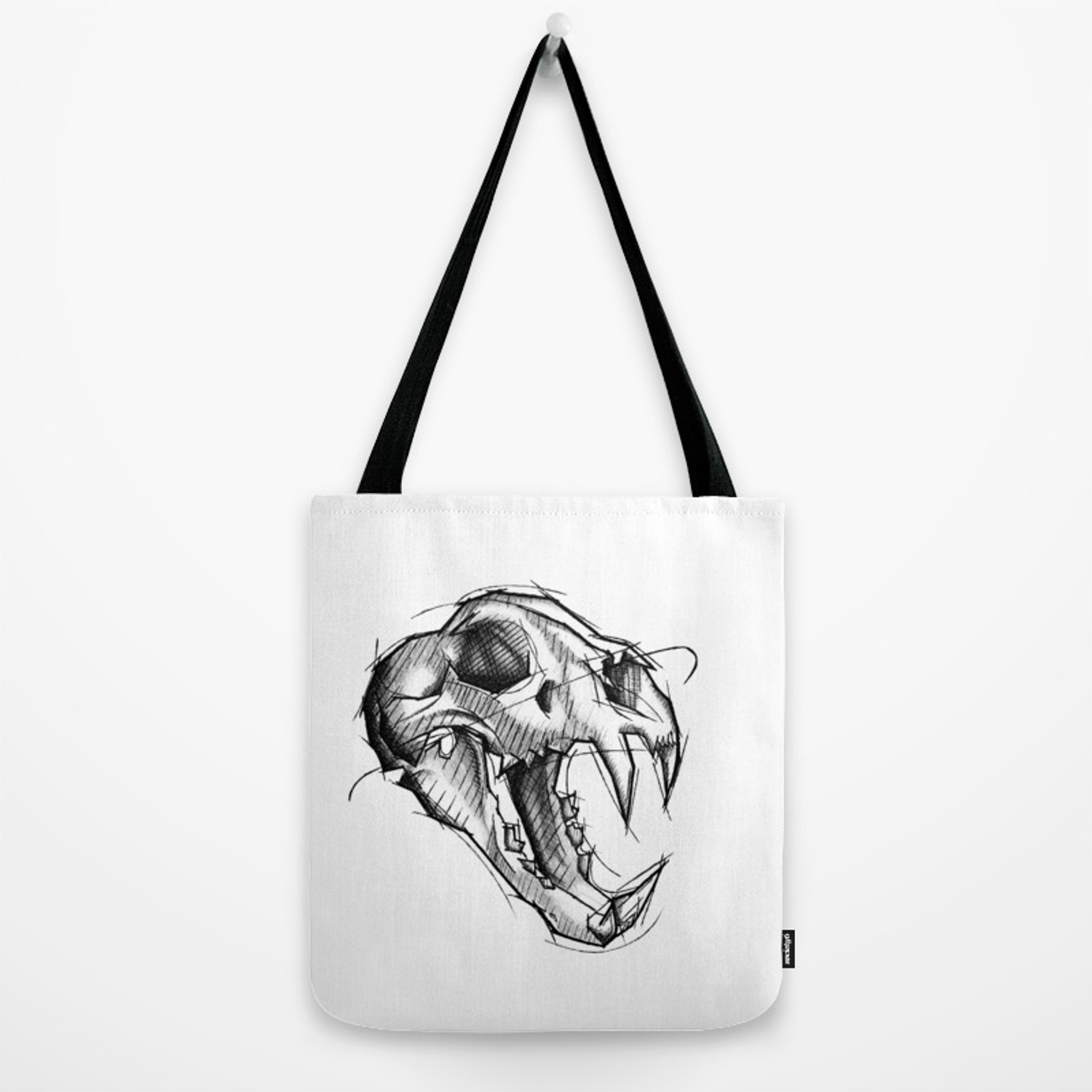 1500x1500 Tiger Skull Handmade Drawing, Made In Pencil, Charcoal And Ink