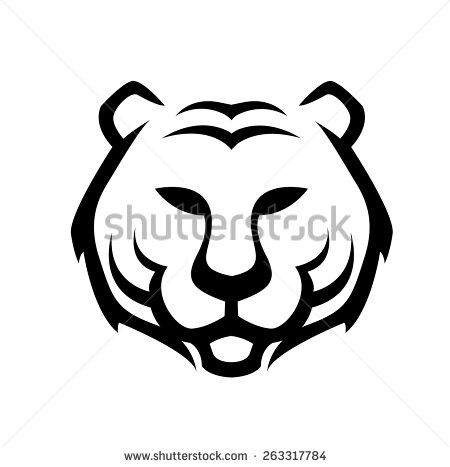 450x467 Simple Tiger Face Silhouette