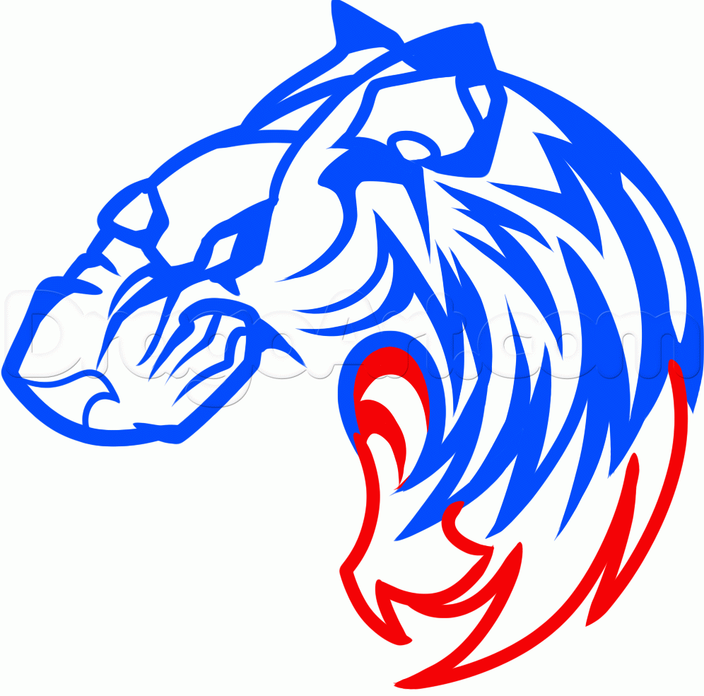 996x984 How To Draw A Roaring Tiger, Step