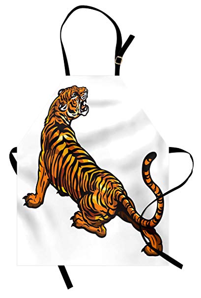 409x606 Lunarable Tattoo Apron, Drawing Of African Tiger