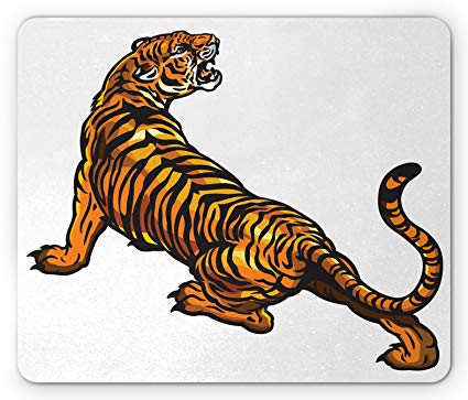 425x363 Lunarable Tattoo Mouse Pad, Drawing Of African Tiger
