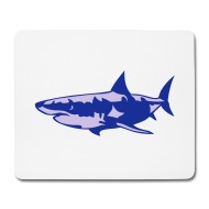 190x190 Shark Drawing Fish Mouse Pad Spreadshirt