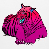 190x193 Pink Purple Tiger Drawing Design