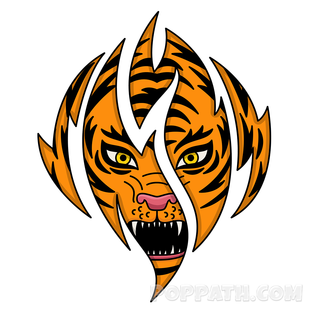 1000x1000 How To Draw A Tiger Tattoo Pop Path