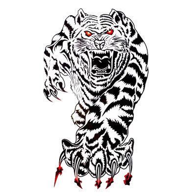 400x400 White Tiger Tattoo Designs X Cm Temporary Tattoos