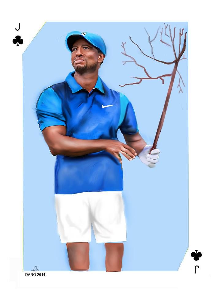 711x960 Tiger Woods Realistic Drawing Playing Cards Polo Ralph