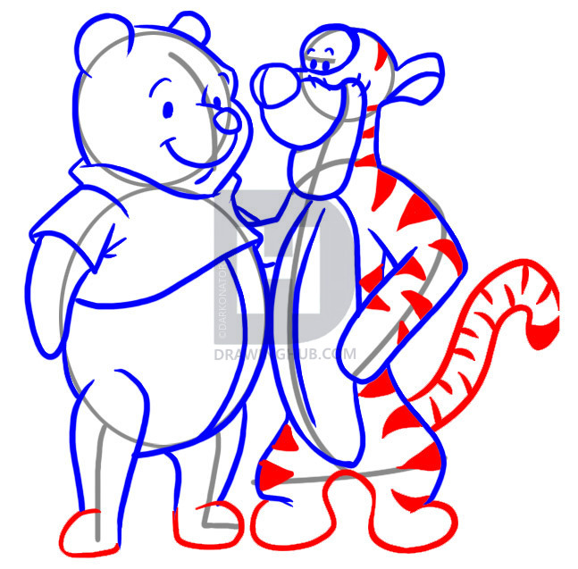 647x637 How To Draw Tigger And Pooh, Step