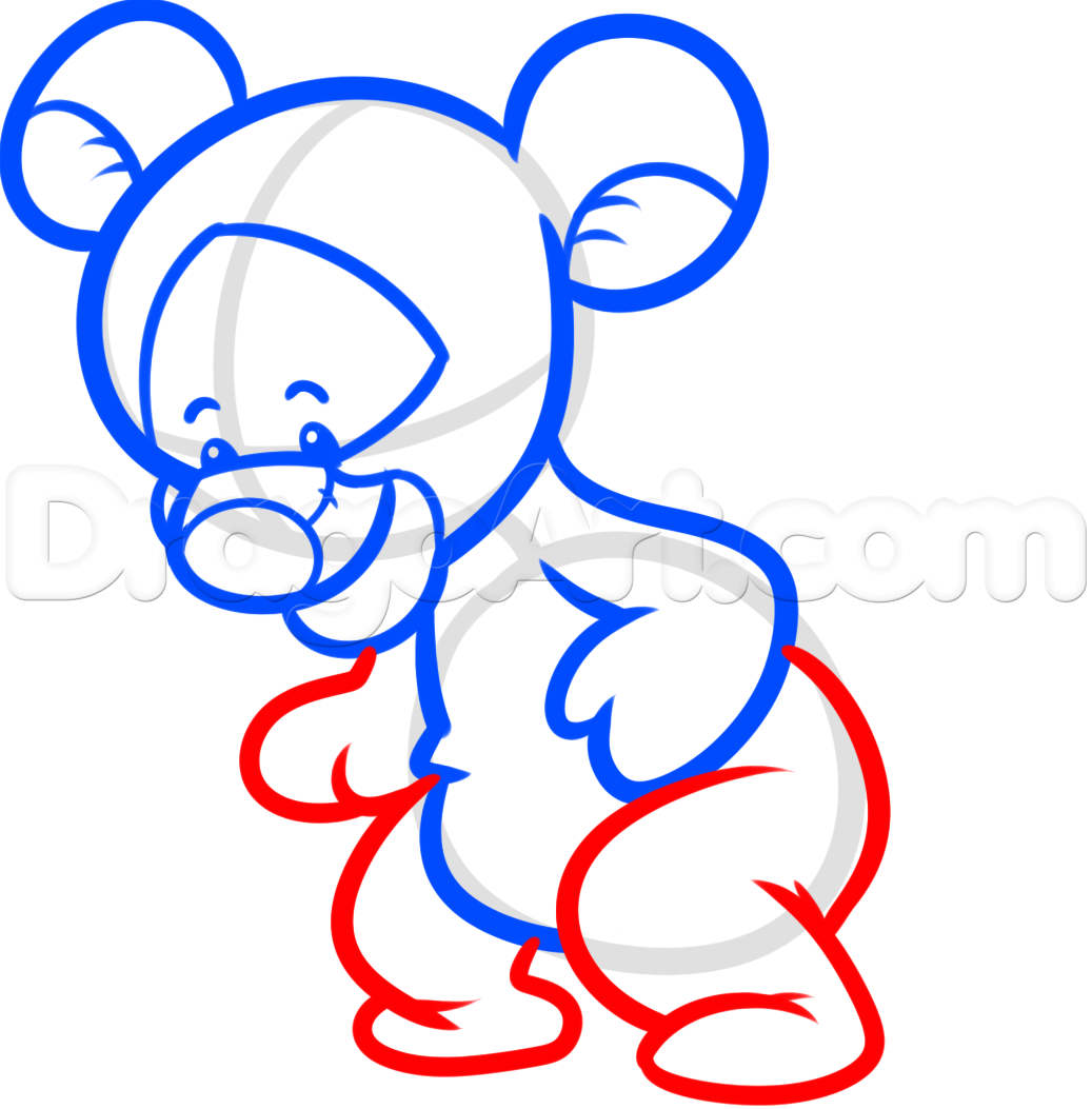 1037x1053 How To Draw Chibi Tigger, Step