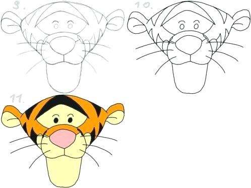 498x373 Draw Tigger Bengal Tiger Drawing Step