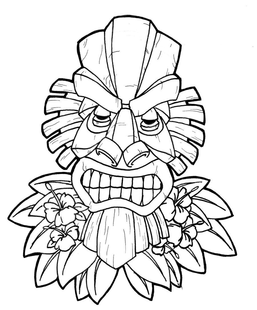 900x1086 Luau Tiki Clip Art