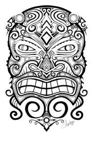 190x294 Tattoo Tiki Mask Black Iphone Case Spreadshirt