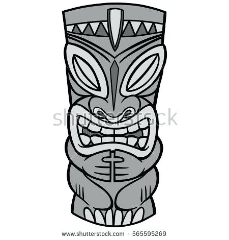 450x470 Tiki Totem Pole Craft Hand Carved Wooden Futae Kuchikomi