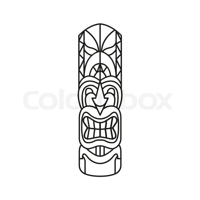 800x800 Tiki Tribal Totem Head Traditional Stock Vector Colourbox