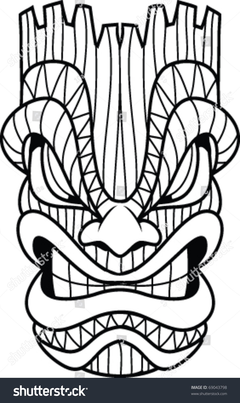 953x1600 tiki face clip art tiki masks drawing
