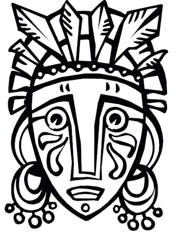 600x777 Free Tribal Mask Coloring Pages Tiki Statue Printable Klubfogyas
