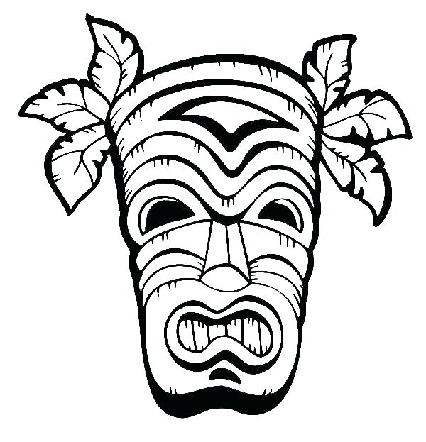 600x623 Mesmerizing Tiki Coloring Pages Coloring Coloring Pages Mask