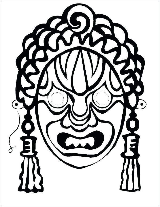 680x880 Tiki Mask Coloring Pages