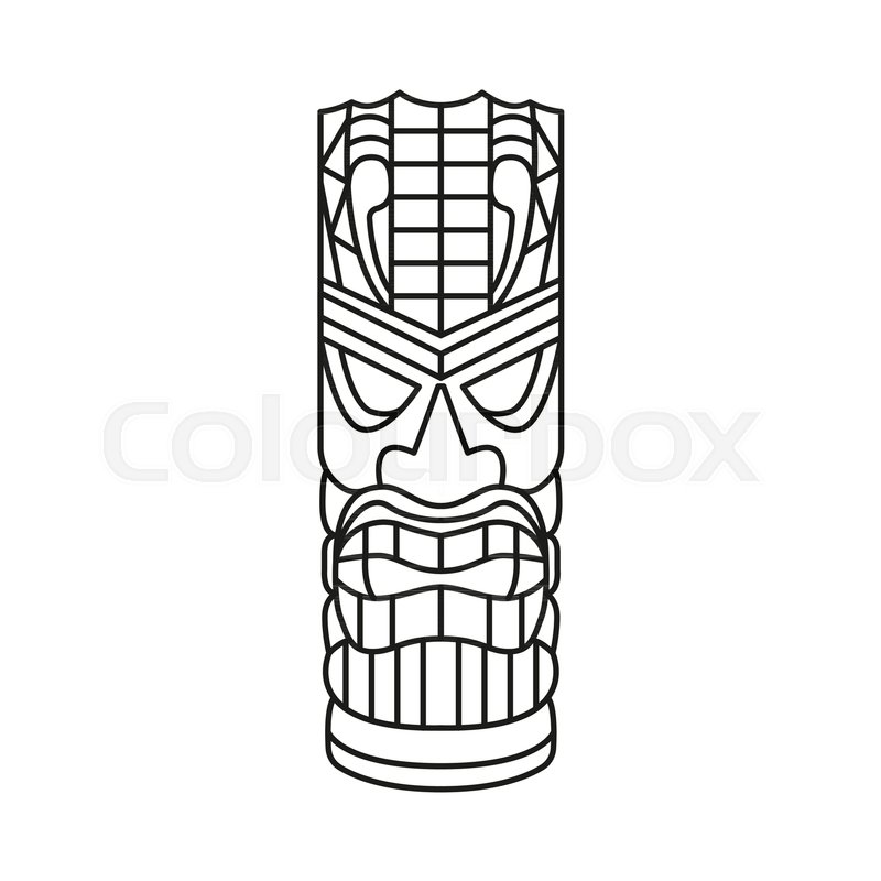 800x800 Tiki Tribal Totem Head Traditional Stock Vector Colourbox