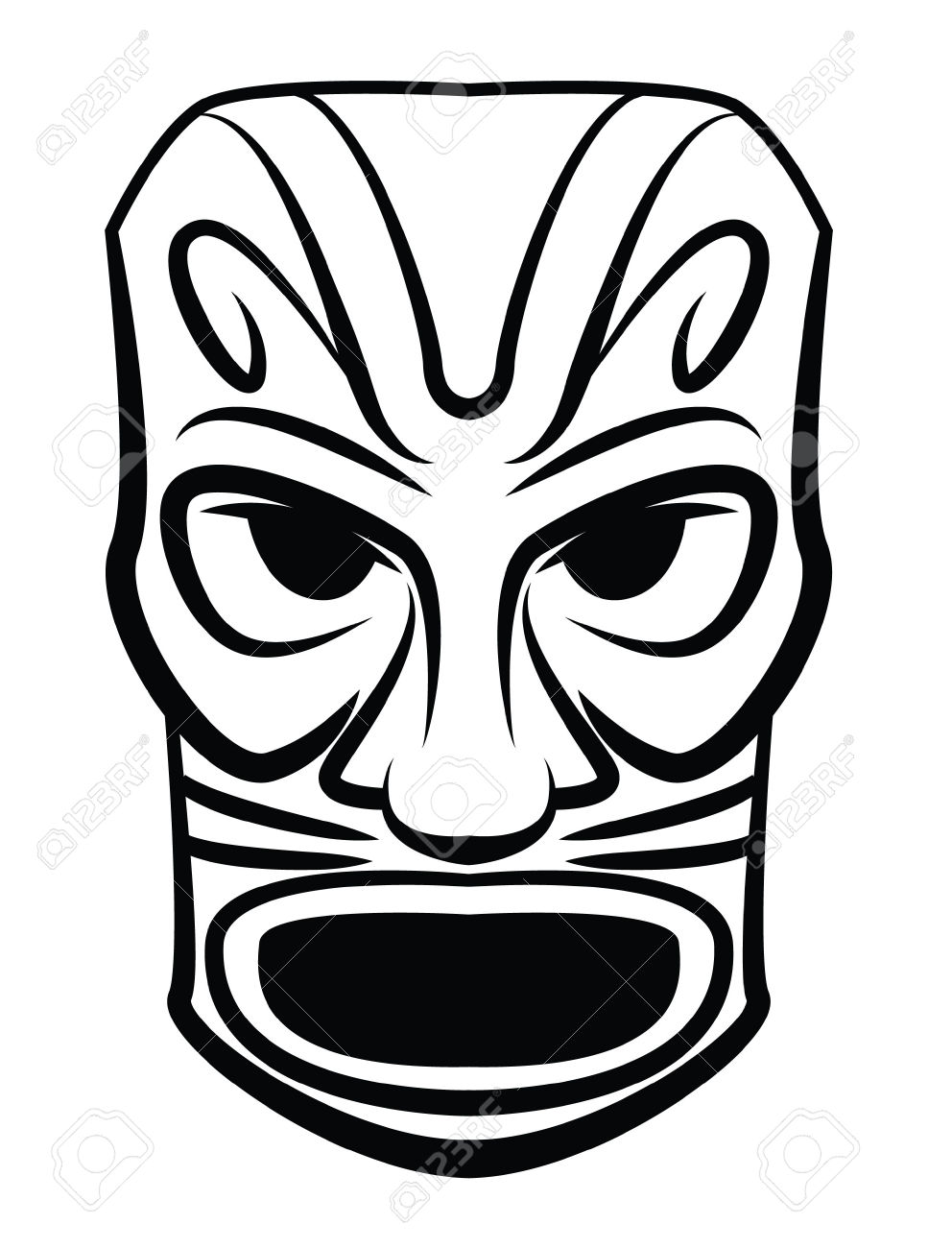 992x1300 Totem Pole Clipart Tiki Head