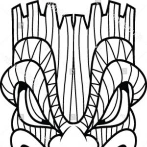 300x300 tiki icon tiki mask head thin line art polynesian vector soidergi
