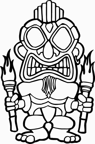 331x500 Tiki Man Window Sticker Vinyl Decal White