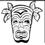 150x150 Tiki Mask Coloring Pages Drawing Personal