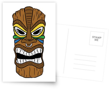 441x361 Tiki Masks Postcards