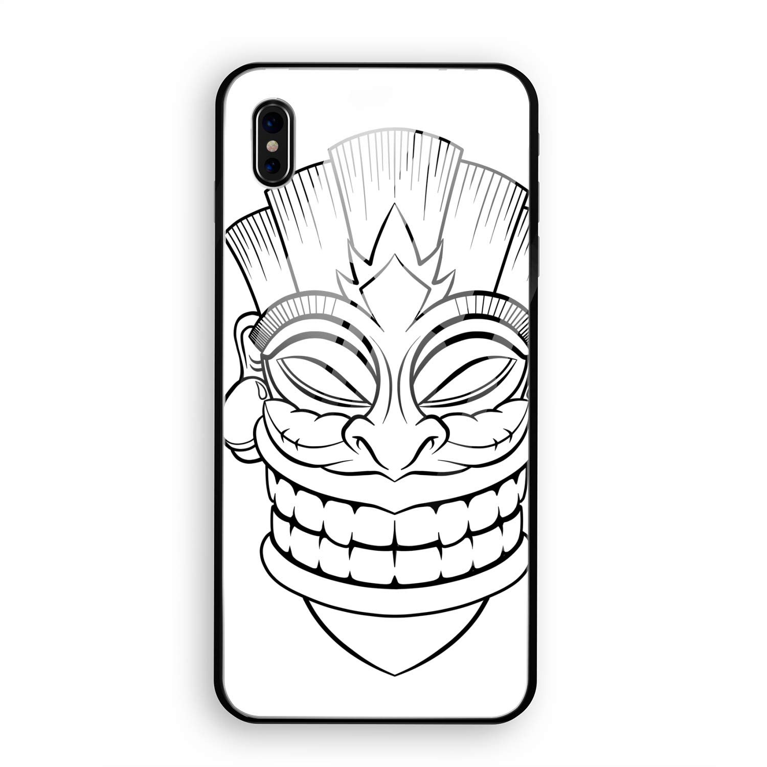 1500x1500 tiki mask iphone x tempered glass case ultra thin anti