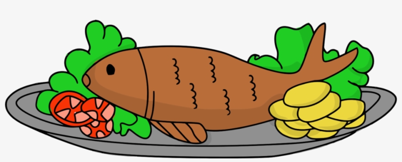 820x331 Fried Fish Food Frying Drawing