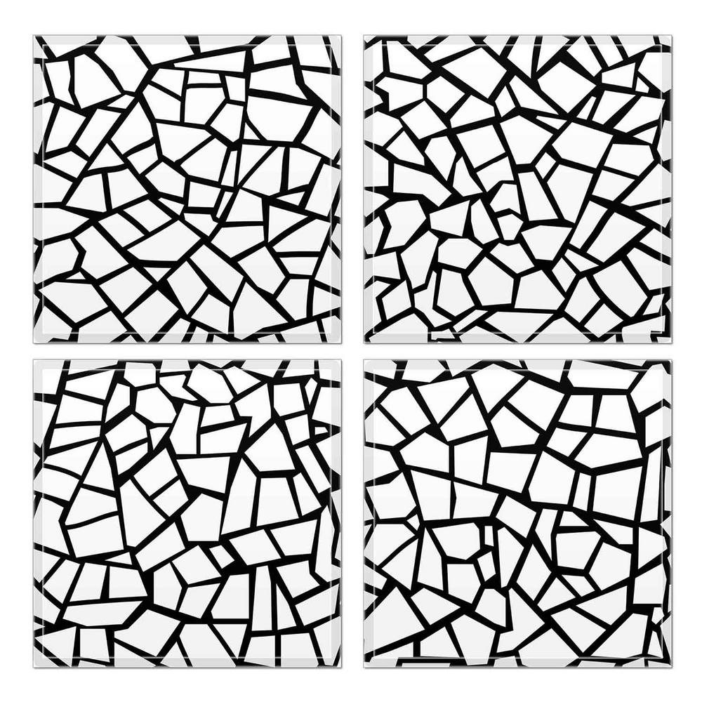 1000x1000 In X In X Crystal Beveled Glass Mosaic Wall Tile