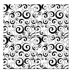 300x300 Scroll Foam Tiles Big Wall Stickers Squares Room Decor Black