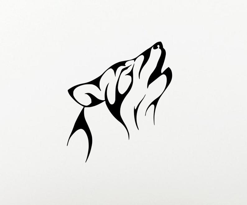 794x658 Howling Wolf Decal Wolf Decal Choose Size Color Wolf Etsy