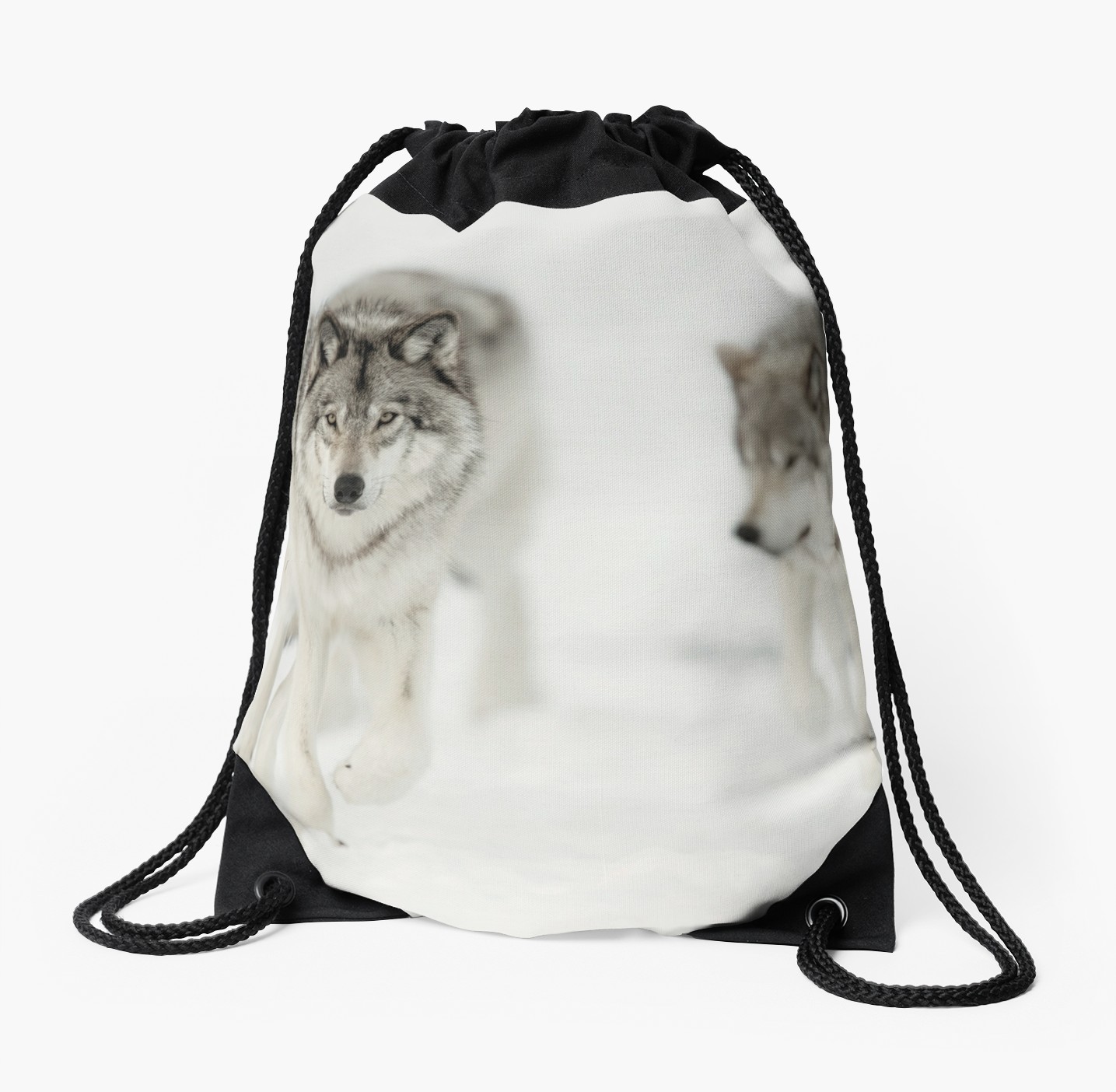 1435x1404 Timber Wolf Pack Drawstring Bag