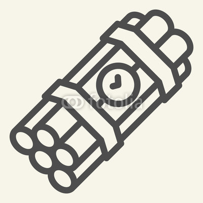 400x400 Time Bomb Line Icon Dynamite Vector Illustration Isolated