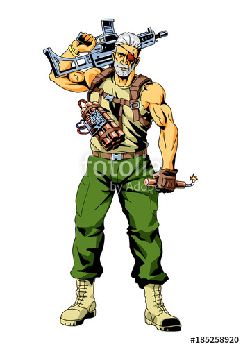 350x500 Soldier And Time Bomb, Illustration, Art, Design, Color Stock